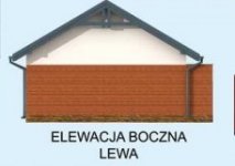 Elewacja projektu G277 garaż jednostanowiskowy z pomieszczeniem gospodarczym i wiatą - 3