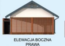 Elewacja projektu G277 garaż jednostanowiskowy z pomieszczeniem gospodarczym i wiatą - 5