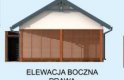 Projekt garażu G277 garaż jednostanowiskowy z pomieszczeniem gospodarczym i wiatą - elewacja 5