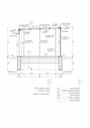 Przekrój projektu GB13 projekt garażu blaszanego jednostanowiskowego w wersji lustrzanej