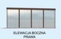 Projekt garażu GB14 projekt garażu blaszanego dwustanowiskowego - elewacja 4