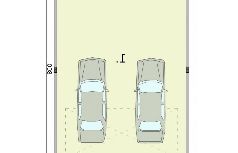 Projekt garażu GB15 projekt garażu blaszanego dwustanowiskowego - rzut przyziemia