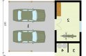 Projekt garażu G280 wiata garażowa z pomieszczeniem gospodarczym - rzut przyziemia