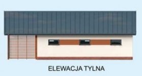 Elewacja projektu G281 garaż dwustanowiskowy z pomieszczeniem gospodarczym i wiatą - 2