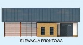 Elewacja projektu G282 garaż z wiatą i pomieszczeniami gospodarczymi - 1