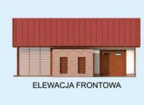 Elewacja projektu G283 garaż jednostanowiskowy z pomieszczeniem gospodarczym - 1