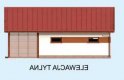 Projekt garażu G283 garaż jednostanowiskowy z pomieszczeniem gospodarczym - elewacja 3