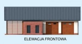 Elewacja projektu G284 garaż dwustanowiskowy z pomieszczeniem gospodarczym i werandą - 1