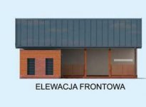 Elewacja projektu G285 garaż jednostanowiskowy z pomieszczeniem gospodarczym i werandą - 1