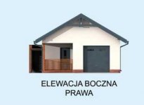 Elewacja projektu G285 garaż jednostanowiskowy z pomieszczeniem gospodarczym i werandą - 4