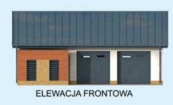 Elewacja projektu G287 garaż dwustanowiskowy z pomieszczeniem gospodarczym - 1