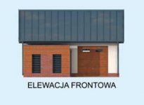 Elewacja projektu G288 garaż jednostanowiskowy z wiatą rekreacyjną - 1