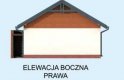 Projekt budynku gospodarczego G288 garaż jednostanowiskowy z wiatą rekreacyjną - elewacja 4