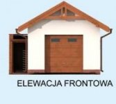 Elewacja projektu G291 garaż jednostanowiskowy z pomieszczeniem gospodarczym - 1