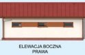 Projekt garażu G291 garaż jednostanowiskowy z pomieszczeniem gospodarczym - elewacja 2