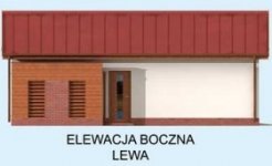 Elewacja projektu G291 garaż jednostanowiskowy z pomieszczeniem gospodarczym - 4