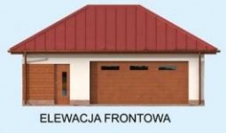 Elewacja projektu G293 garaż dwustanowiskowy z pomieszczeniem gospodarczym - 2