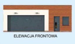 Elewacja projektu G296 garaż dwustanowiskowy z pomieszczeniem gospodarczym - 1