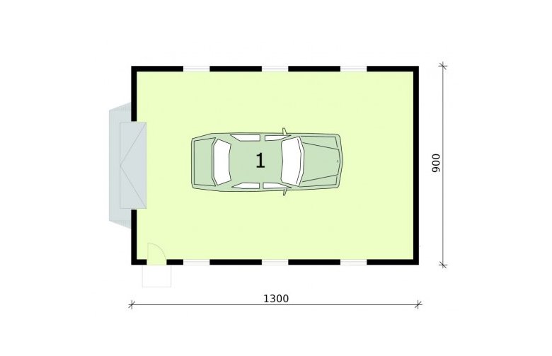 Projekt garażu G302 - rzut przyziemia