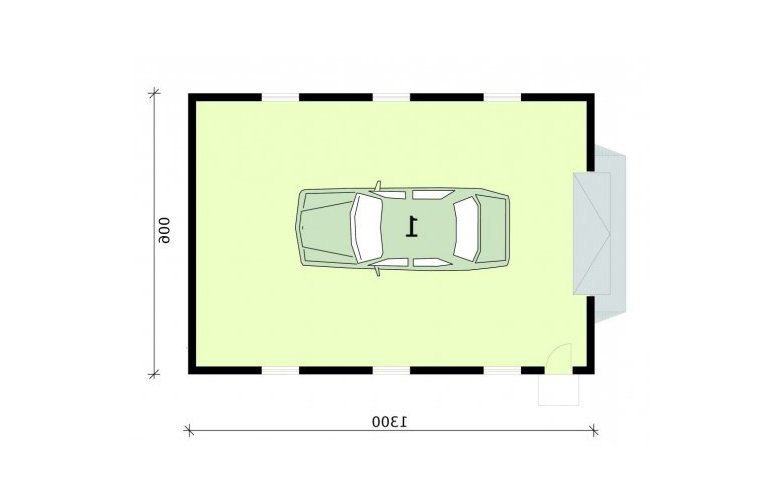 Projekt garażu G302 - rzut przyziemia