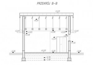 Przekrój projektu G300 Budynek gospodarczy