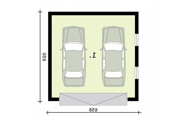 Projekt garażu G309 garaż dwustanowiskowy - rzut przyziemia