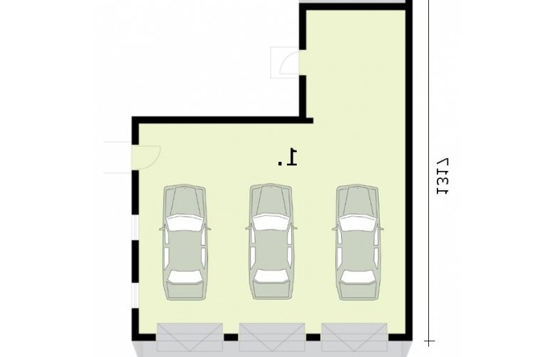 Projekt garażu G306 garaż trzystanowiskowy - rzut przyziemia