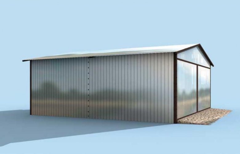 Projekt garażu GB18 projekt garażu blaszanego dwustanowiskowego