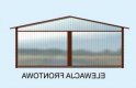 Projekt garażu GB19 projekt garażu blaszanego dwustanowiskowego - elewacja 1