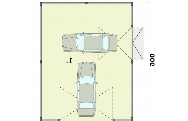 Projekt garażu GB20 projekt garażu blaszanego dwustanowiskowego - rzut przyziemia