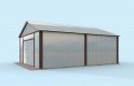 Projekt garażu GB20 projekt garażu blaszanego dwustanowiskowego - wizualizacja 2