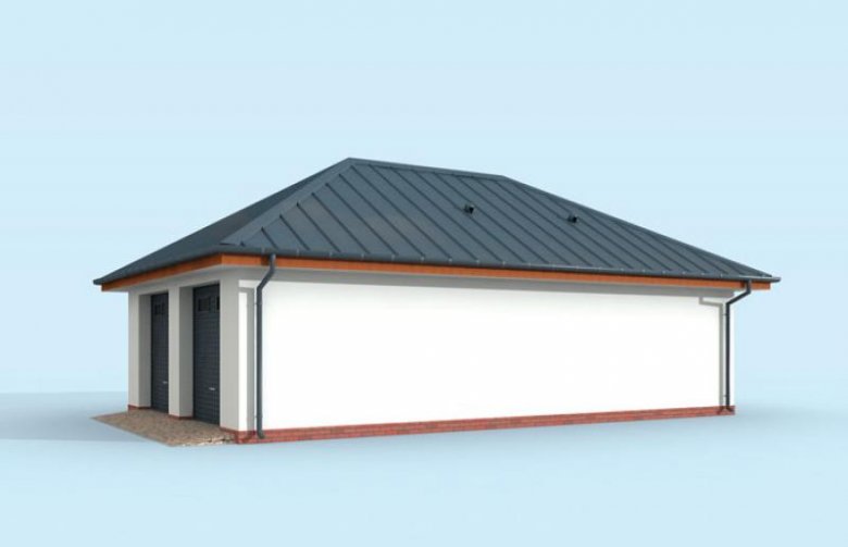 Projekt garażu G320 garaż dwustanowiskowy z pomieszczeniem gospodarczym i altaną