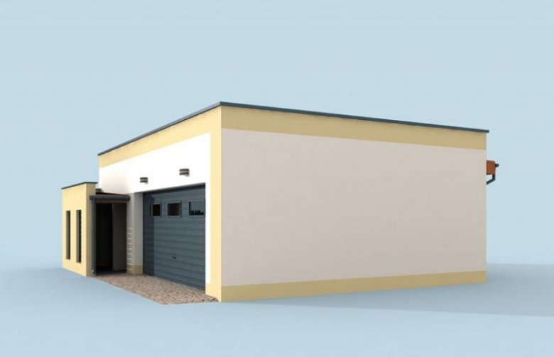 Projekt garażu G316 garaż dwustanowiskowy z pomieszczeniem gospodarczym