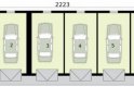 Projekt garażu G317 garaż wielostanowiskowy, dwupoziomowy - rzut piętra