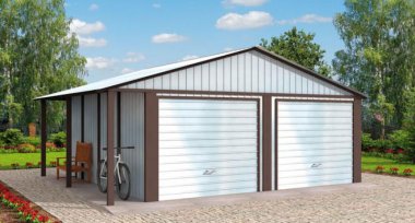 Projekt domu GB23 projekt garażu blaszanego dwustanowiskowego.