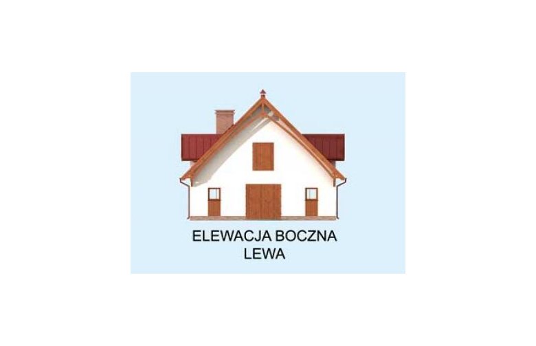 Projekt budynku gospodarczego S49 Stajnia dla koni - 6 boksów - elewacja 2