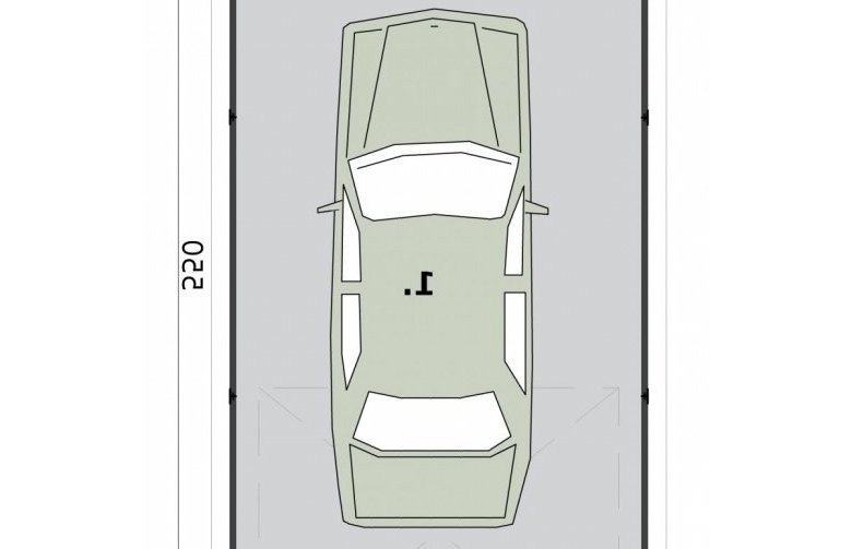 Projekt garażu GB30 projekt garażu blaszanego jednostanowiskowego - rzut przyziemia