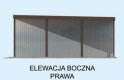 Projekt garażu GB31 projekt garażu blaszanego jednostanowiskowego z wiatą - elewacja 4