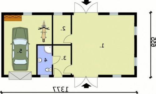 RZUT PRZYZIEMIA BGS4 budynek gospodarczy - wersja lustrzana