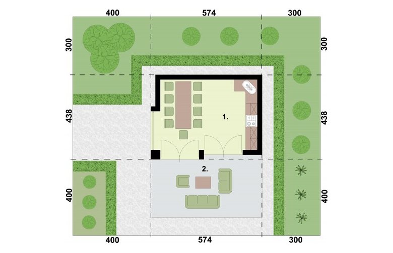 Projekt budynku gospodarczego KL1 Kuchnia letnia / Bud. Gospodarczy - rzut przyziemia