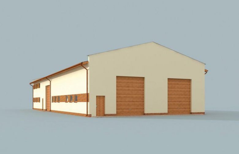 Projekt garażu G267 garaż trzystanowiskowy z pomieszczeniami gospodarczymi