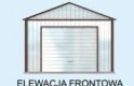 Projekt garażu GB35 projekt garażu blaszanego jednostanowiskowego z pomieszczeniem gospodarczym - elewacja 2