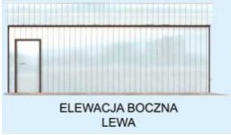 Elewacja projektu GB35 projekt garażu blaszanego jednostanowiskowego z pomieszczeniem gospodarczym - 3