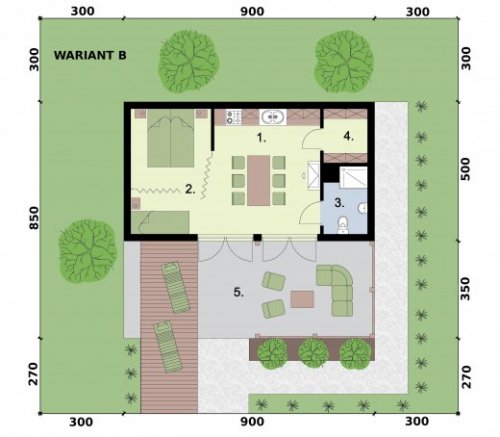 RZUT PRZYZIEMIA - WERSJA B MANAGUA dom letniskowy