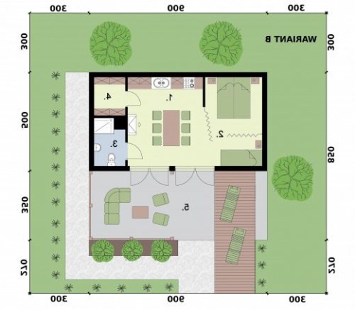 RZUT PRZYZIEMIA - WERSJA B MANAGUA dom letniskowy - wersja lustrzana