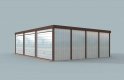 Projekt garażu GB39 projekt garażu blaszanego trzystanowiskowego - wizualizacja 3