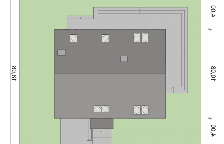 Projekt domu jednorodzinnego Morfeusz PS - Usytuowanie - wersja lustrzana