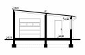 Projekt domu energooszczędnego G127 - Budynek garażowo - gospodarczy  - przekrój 1