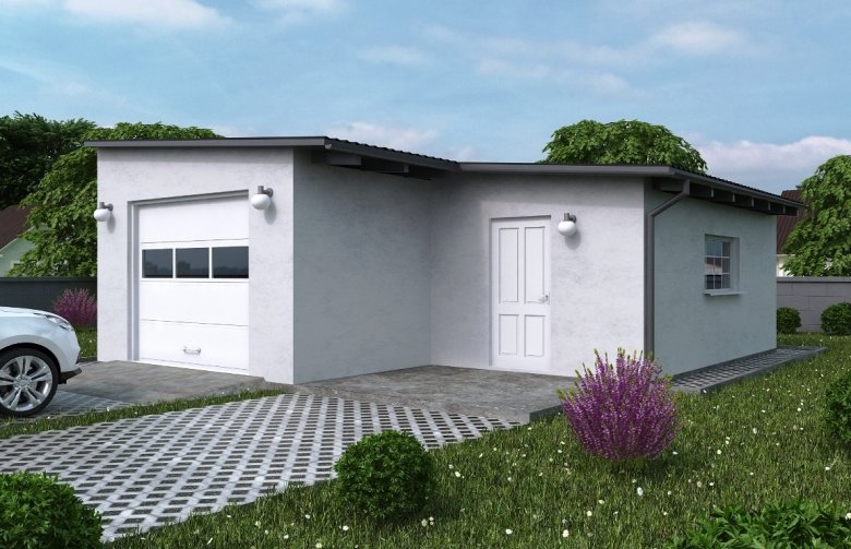 Projekt domu energooszczędnego G127 - Budynek garażowo - gospodarczy 