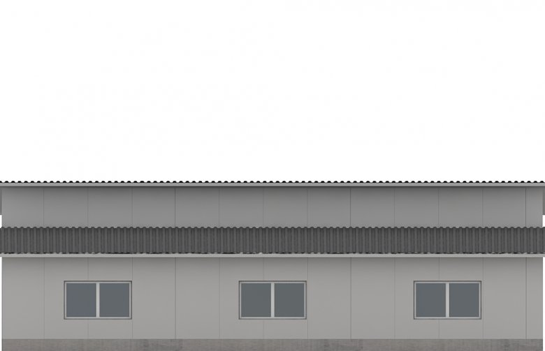 Projekt domu nowoczesnego G128 - Budynek garażowo - gospodarczy - elewacja 3